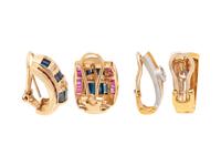 COLLECTION DIAMOND AND GEMSTONE EARCLIPS