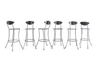 A Set of Six Custom Steel Bar Seats