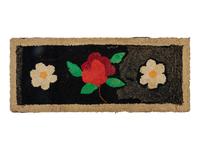 A Hooked Rug with Rose and Daisies