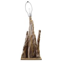 A Modern Cypress Burl Table Lamp 13.25" W x 8" D x 41.5" H — United States, Mid-20th Century