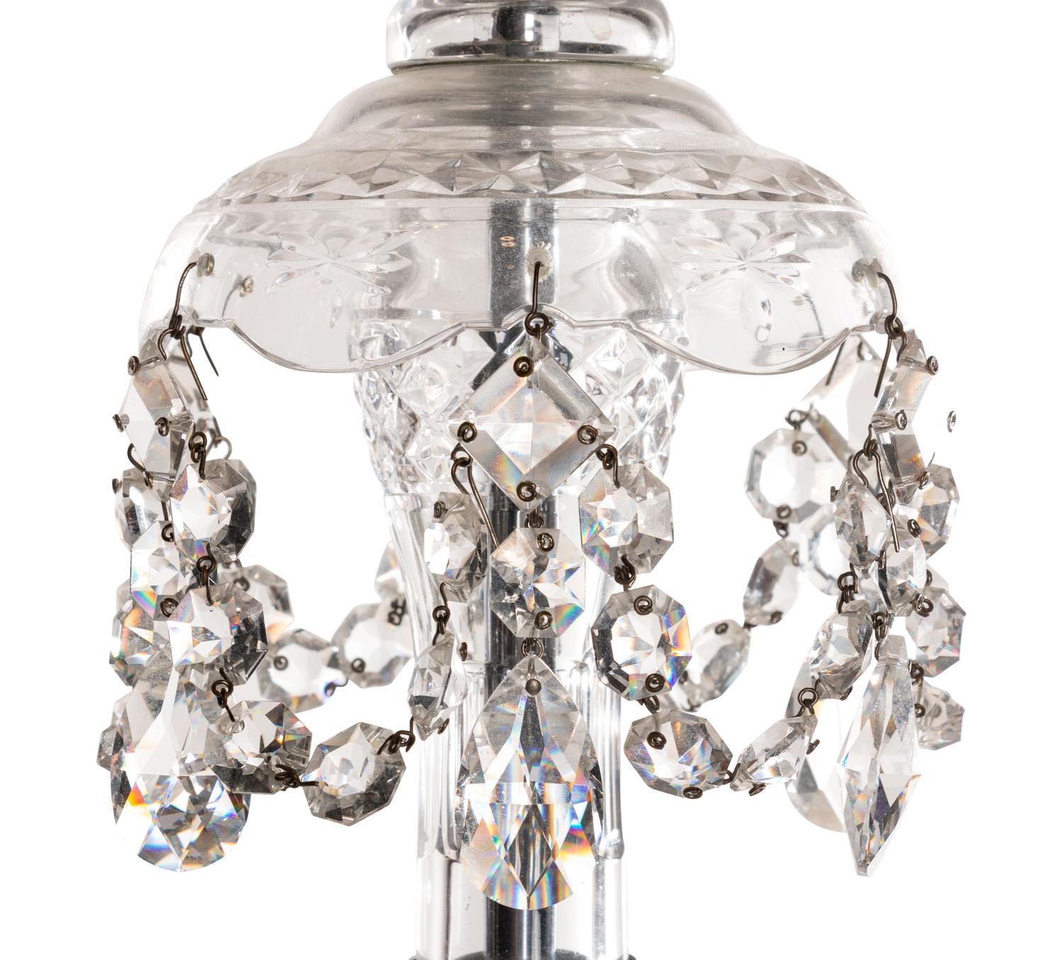 A Cut Glass Six-Light Chandelier
