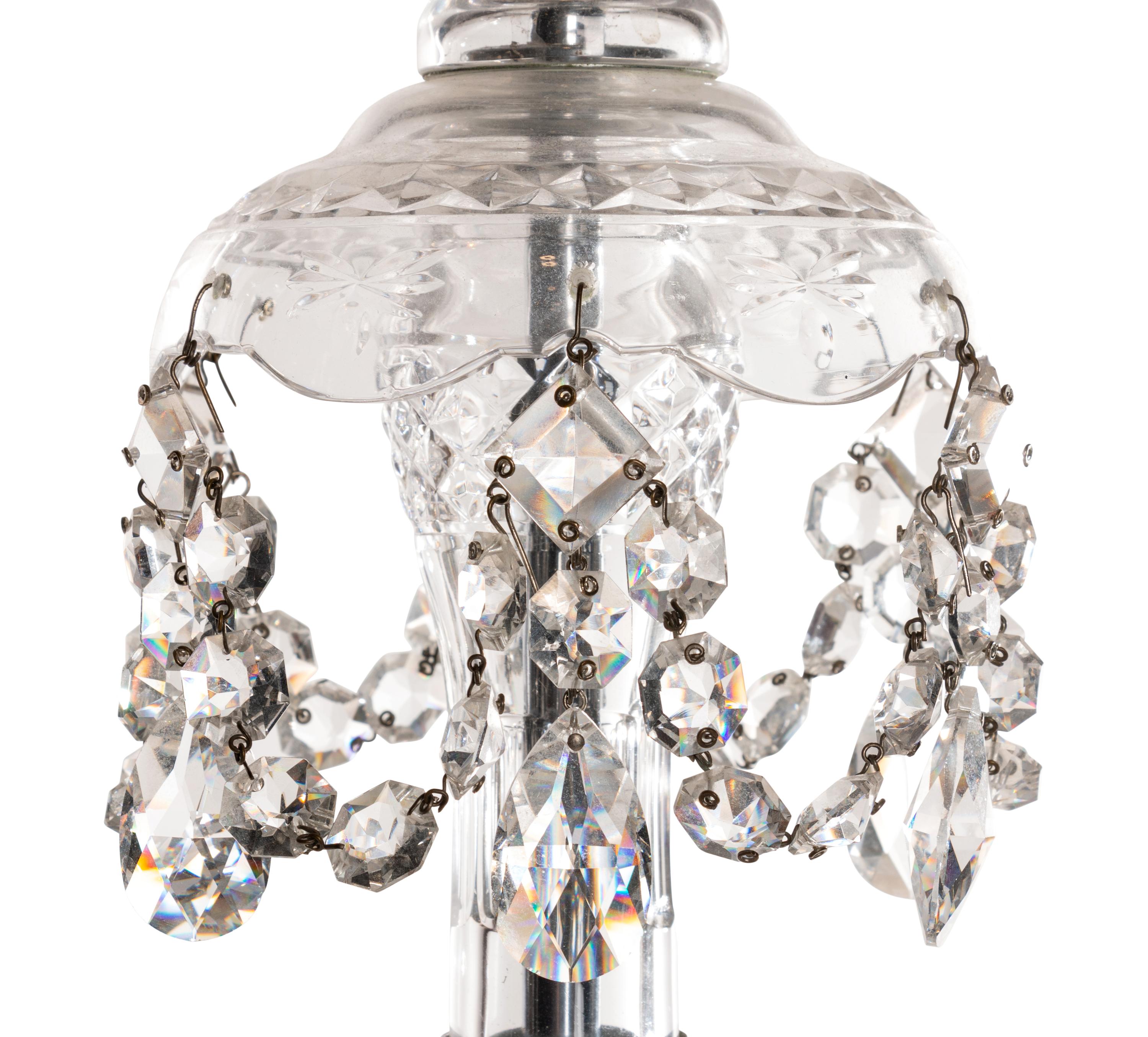 A Cut Glass Six-Light Chandelier