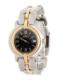 BERTOLUCCI, STAINLESS STEEL AND YELLOW GOLD DATE WATCH