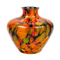 A Molded Patchwork Glass Vase, possibly Czechoslovakian Height 7 3/4 inches.