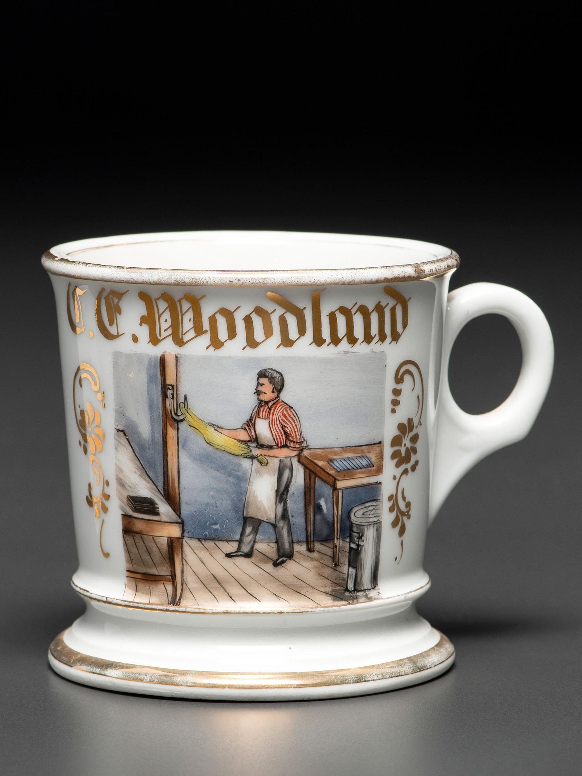 A Confectioner's Porcelain Occupational Shaving Mug Belonging to Charles Woodland