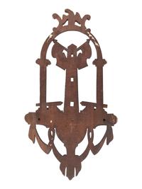[AMERICANA]. Folk art carved patriotic shelf featuring eagle and cannon.