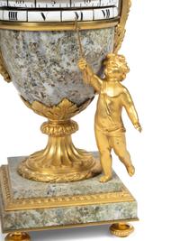 A Louis XVI Style Gilt Bronze and Marble Annular Mantel Clock