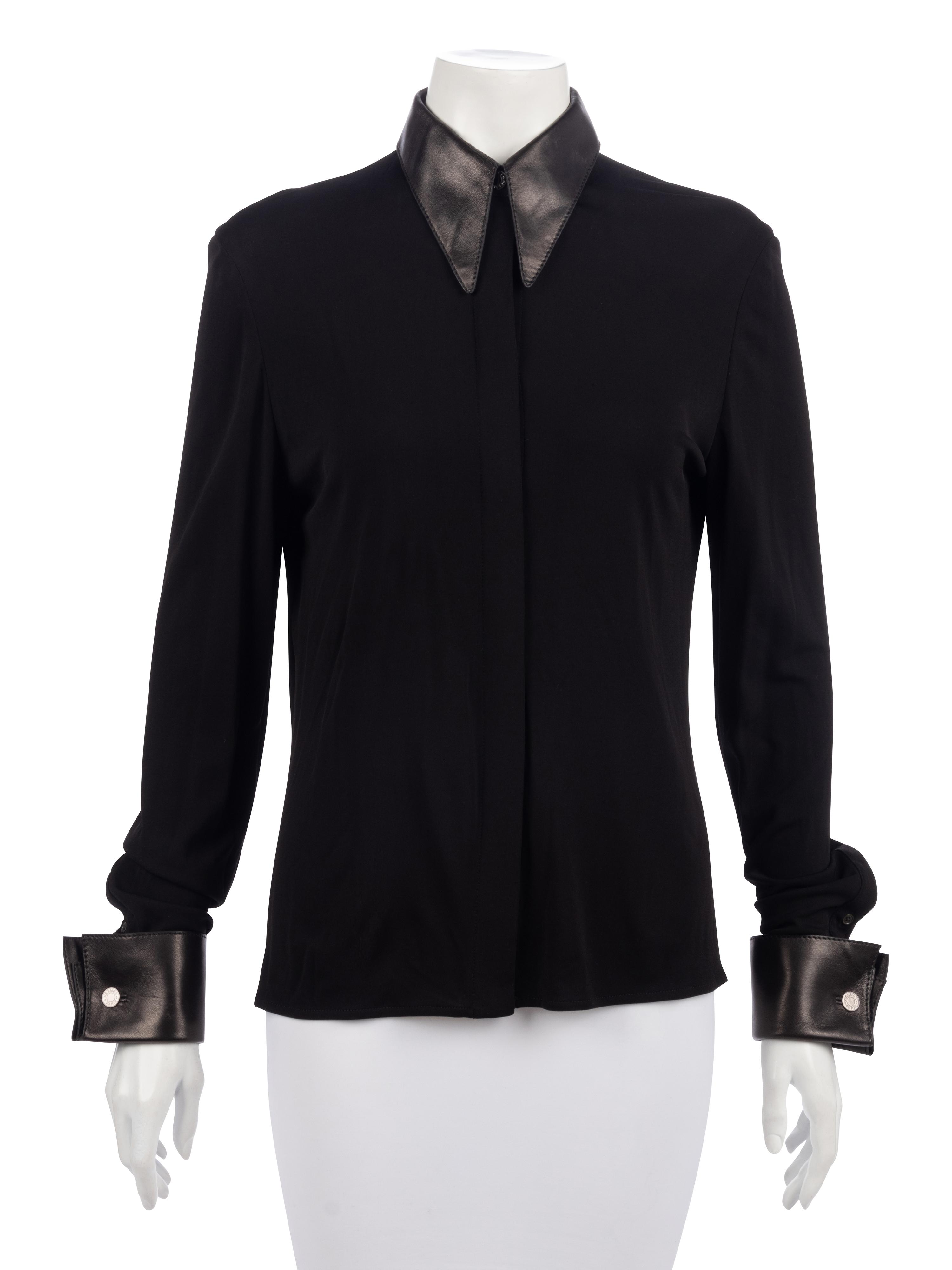 Five Hermès Tops: Three Shirts, One Sweater & One Top