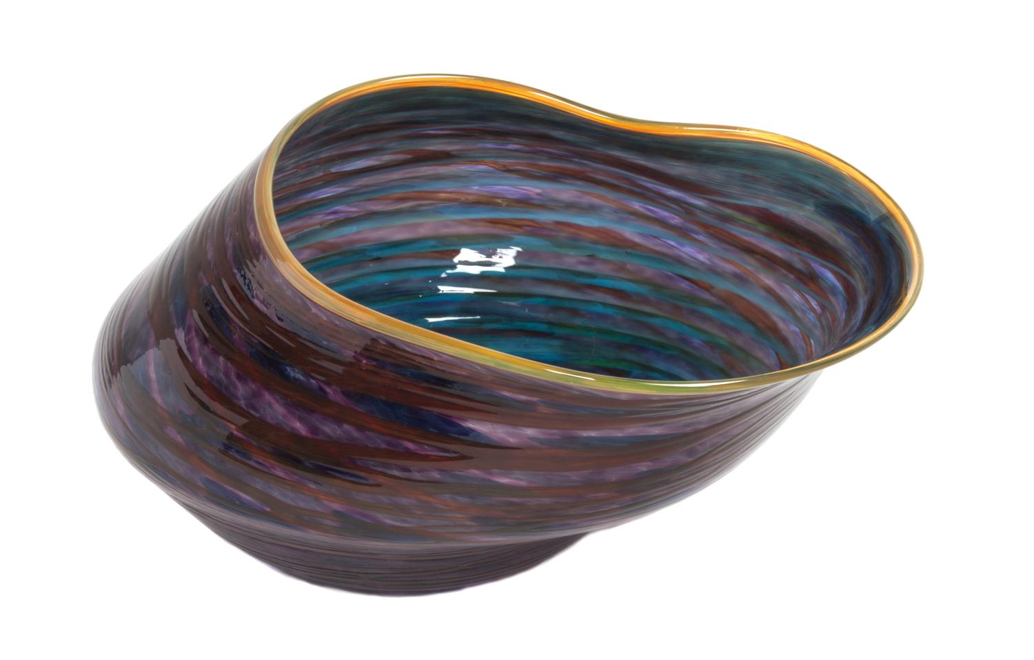 A Studio Glass Sculpture Height 7 x width 12 x depth 11 inches.
