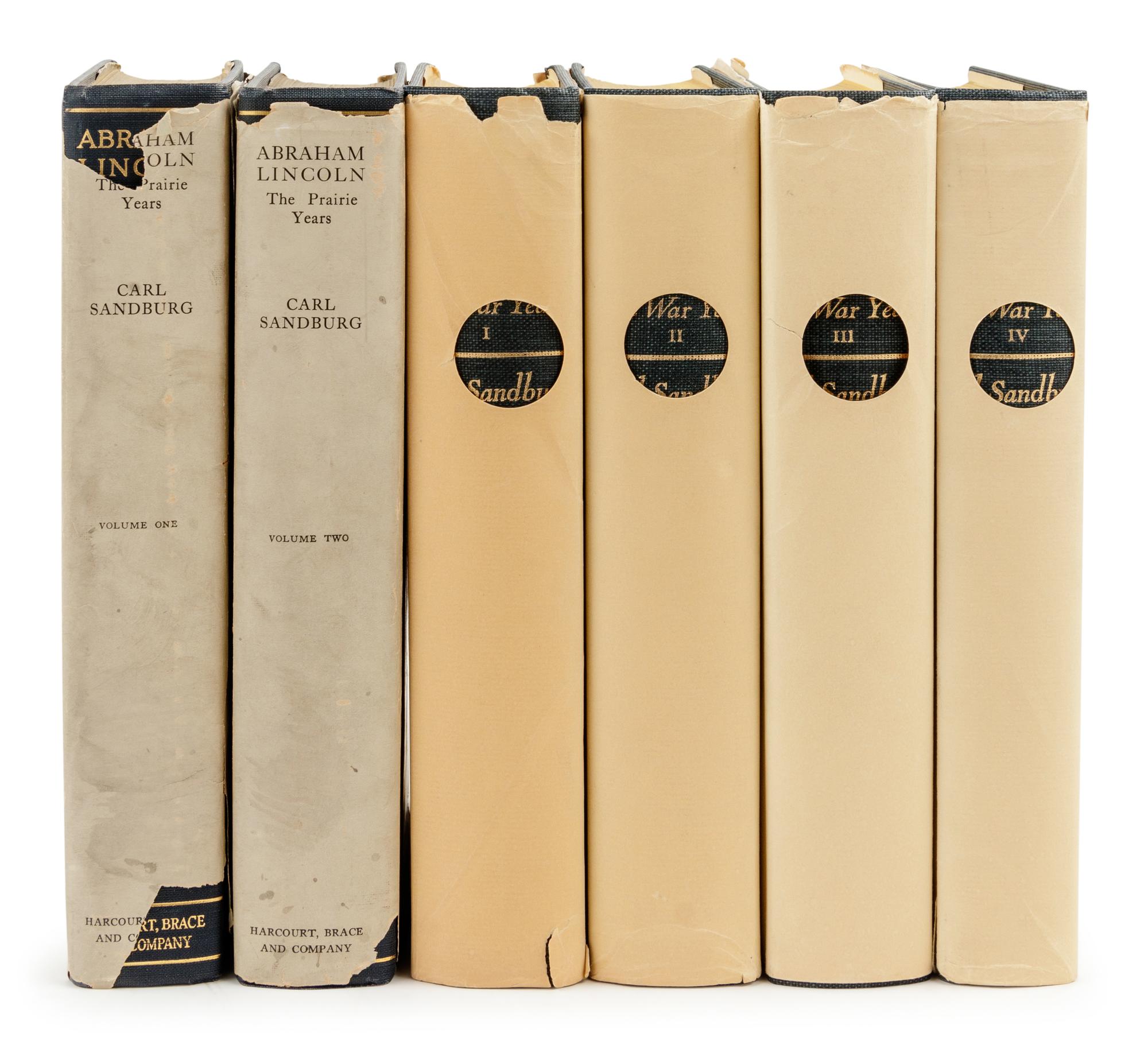 COPY TO COME [LINCOLN, Abraham]. SANDBURG, Carl (1878-1967). Abraham Lincoln: The Prairie Years . -- Abraham Lincoln: The War Years . New York: Harcourt, Brace & Company, 1926, 1939.
