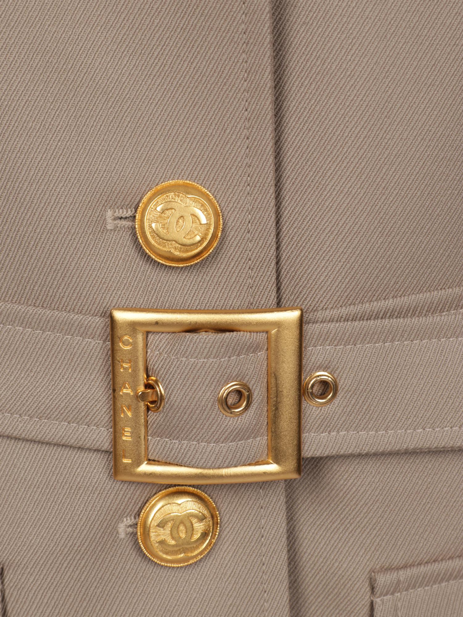 CHANEL, KHAKI MILITARY JACKET, 1996