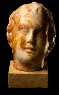 A Large Roman Marble Portrait Head of a Youth