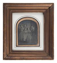 [EARLY PHOTOGRAPHY]. A group of 3 framed ambrotype and tintype portraits, highlighed by sibling portraits: