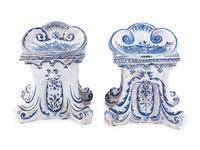 A Pair of Italian Faience Garden Stools