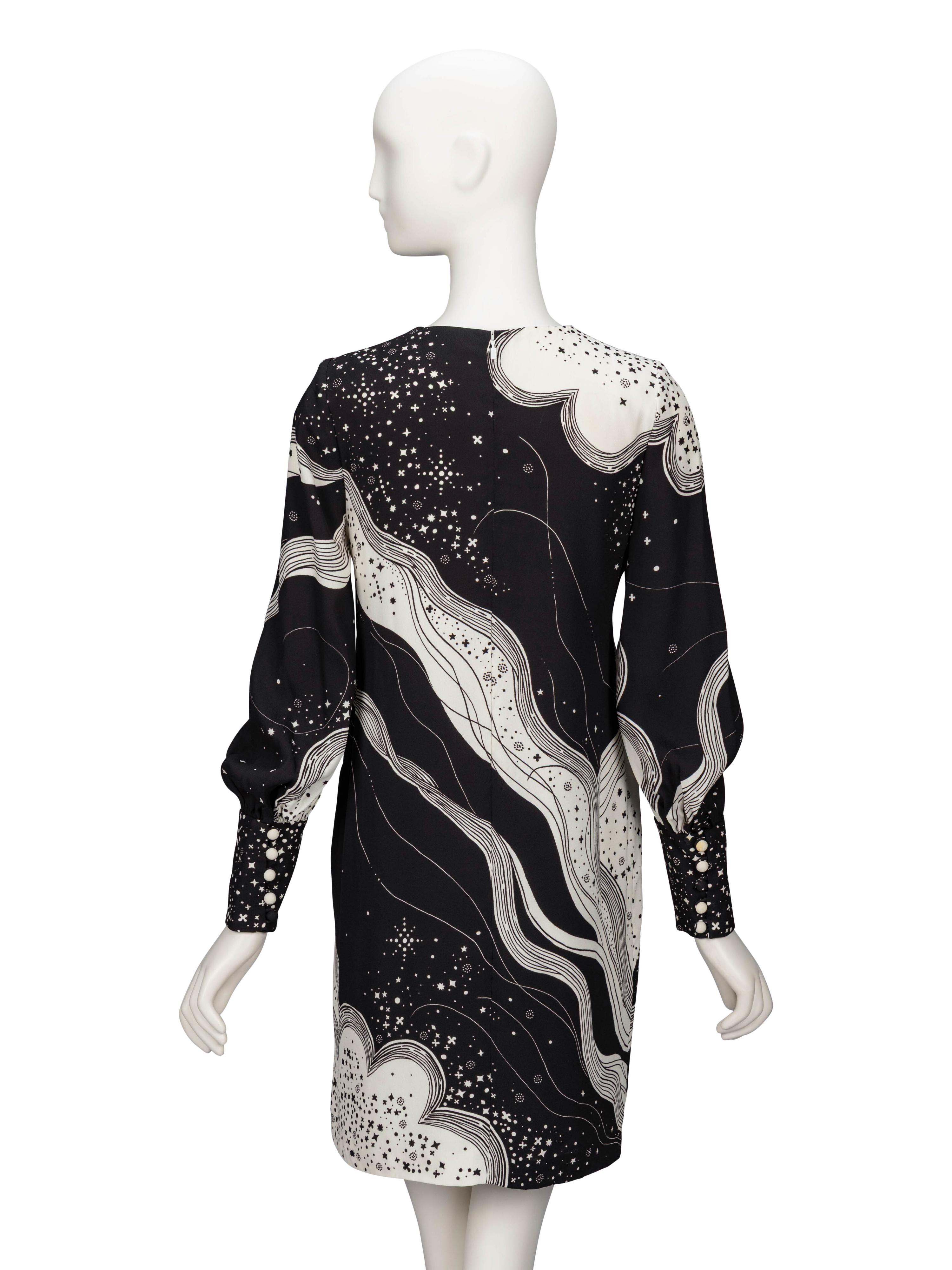 Chloé, Black & White-Printed Shift Dress