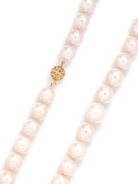 CULTURED SOUTH SEA PEARL AND DIAMOND NECKLACE