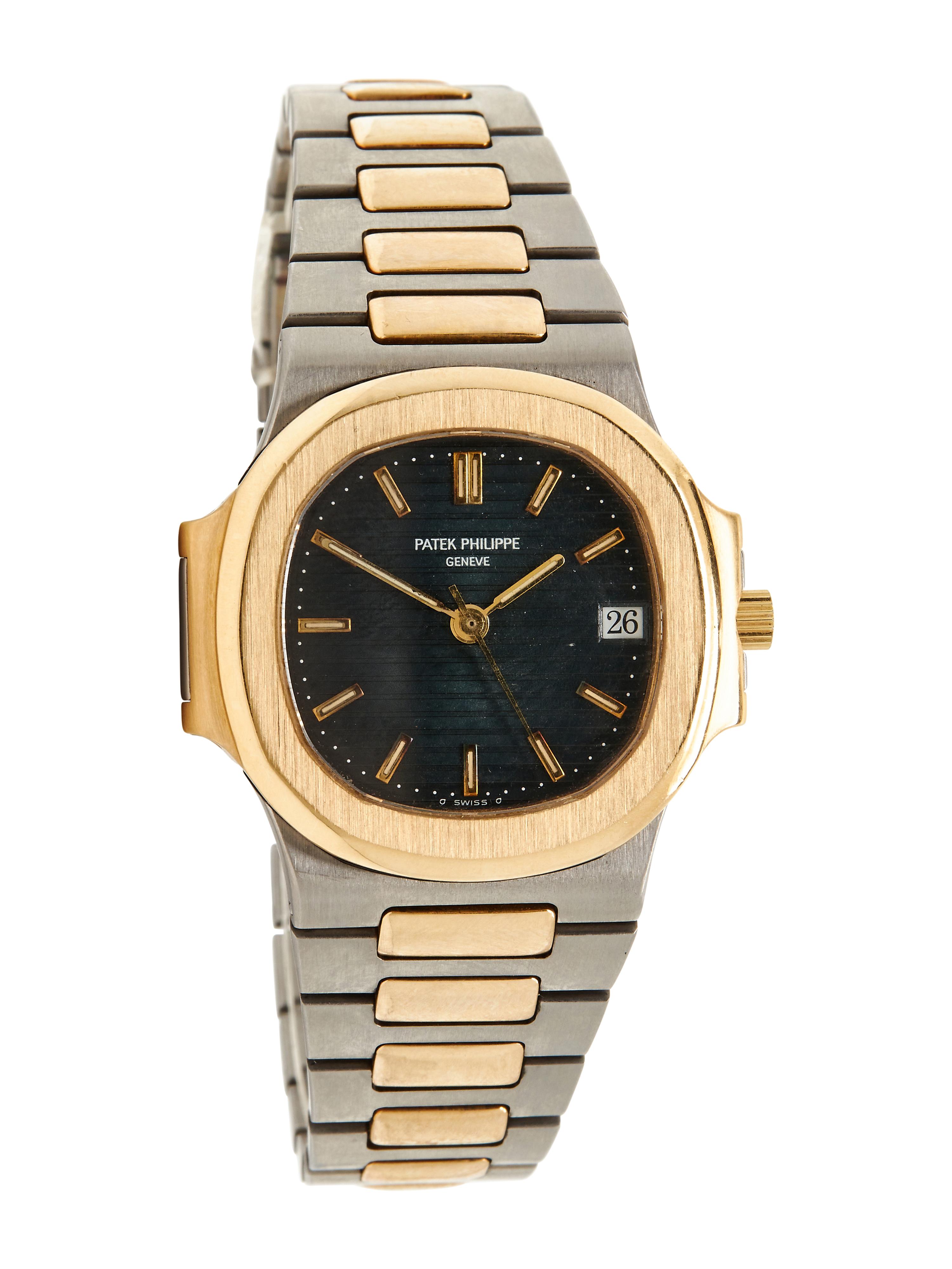 PATEK PHILIPPE, REF. 3800/1 STAINLESS STEEL AND YELLOW GOLD 'NAUTILUS' WATCH