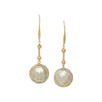 YELLOW GOLD AND CULTURED PEARL EARRINGS