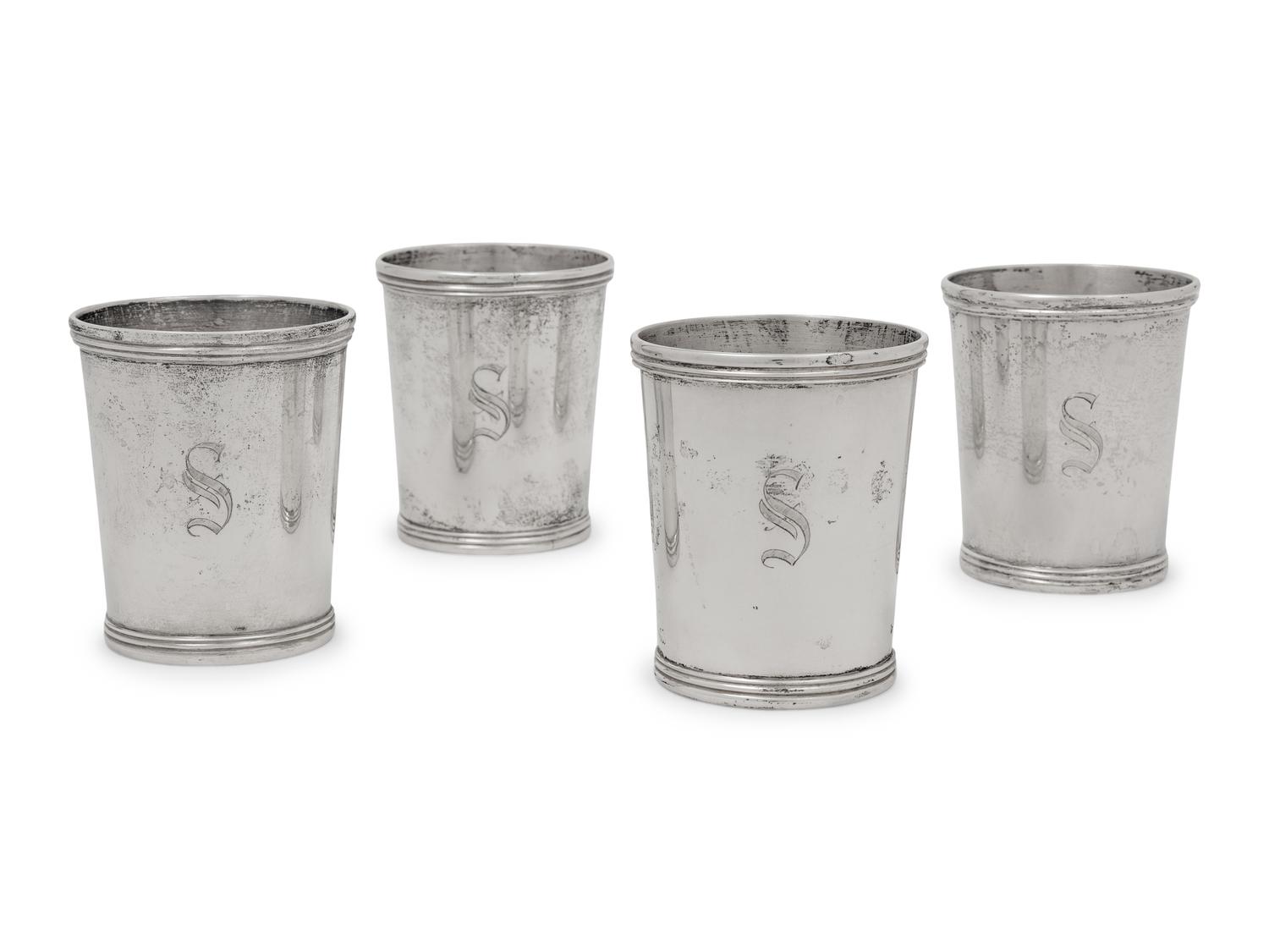A Set of Four Mexican Silver Julep Cups
