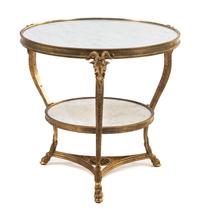 A Louis XVI Style Gilt Bronze Gueridon Height 28 3/4 x diameter 30 inches. — 20TH CENTURY