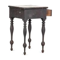 A Classical Spool and Reel Turned Cherrywood One-Drawer Work Table