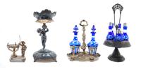 Two Silver-Plate Cruet Stands Height of tallest 17 inches. — 19TH CENTURY