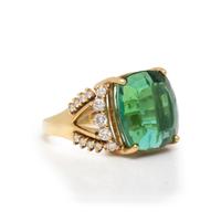 H. STERN, GREEN TOURMALINE AND DIAMOND RING