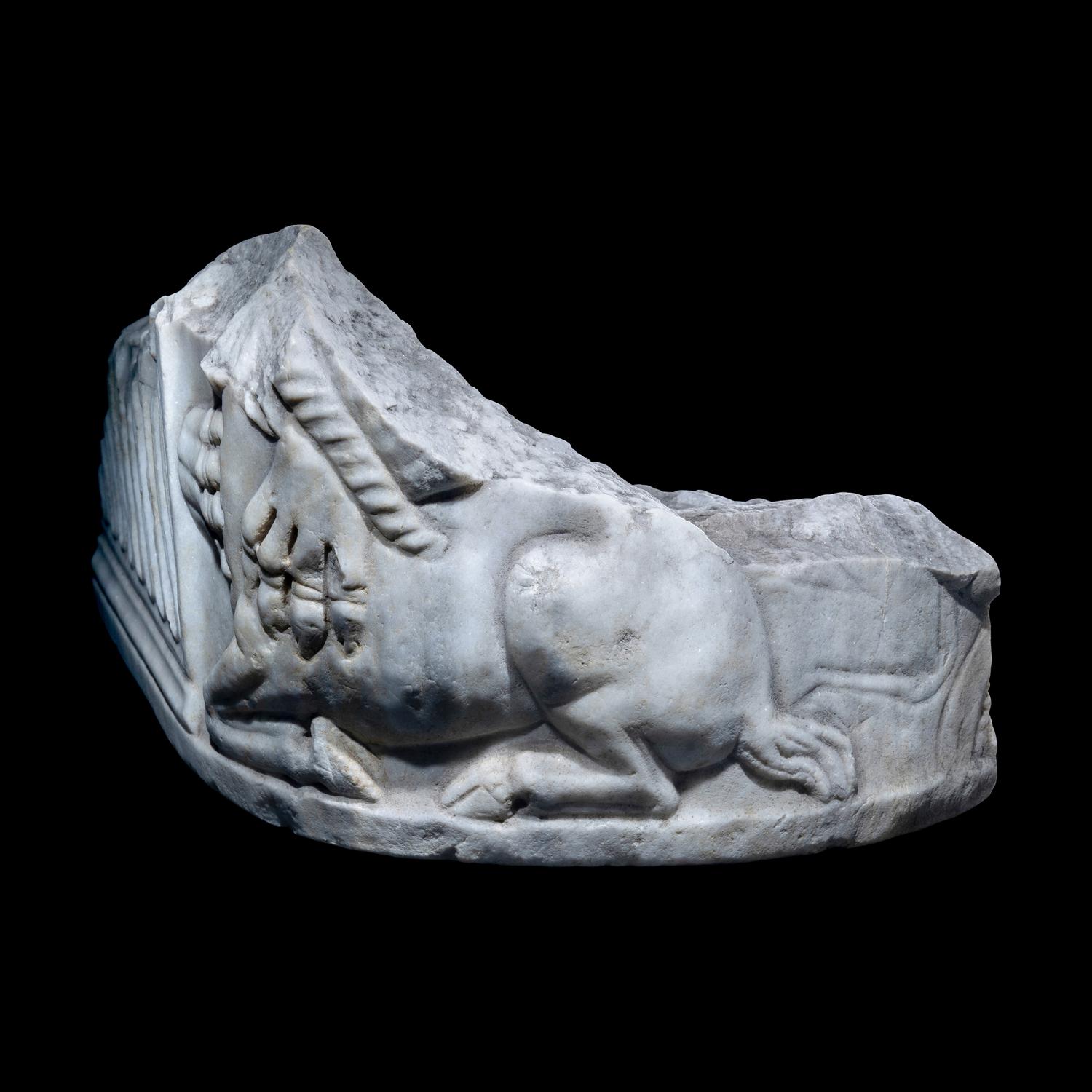A Roman Marble Sarcophagus Fragment