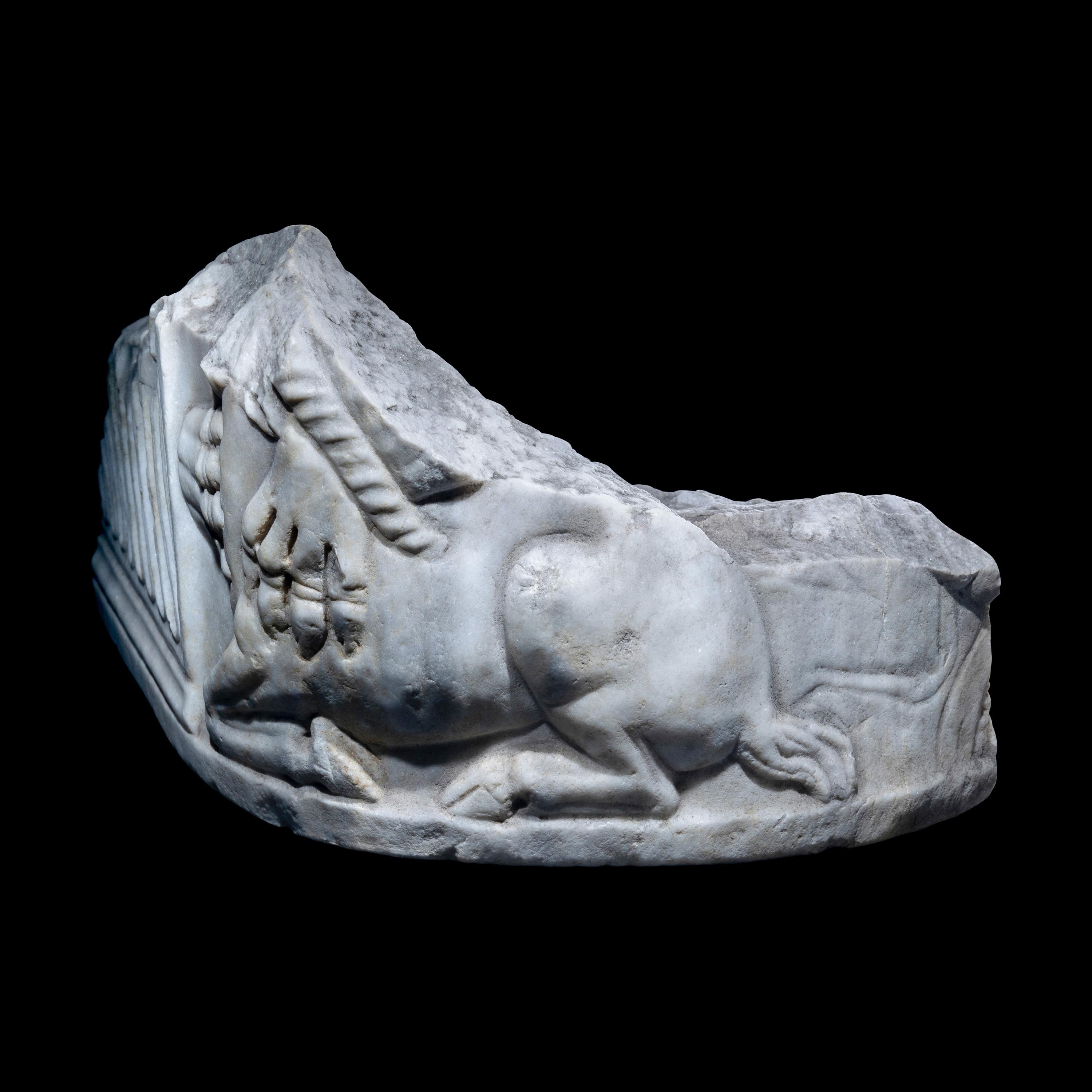 A Roman Marble Sarcophagus Fragment