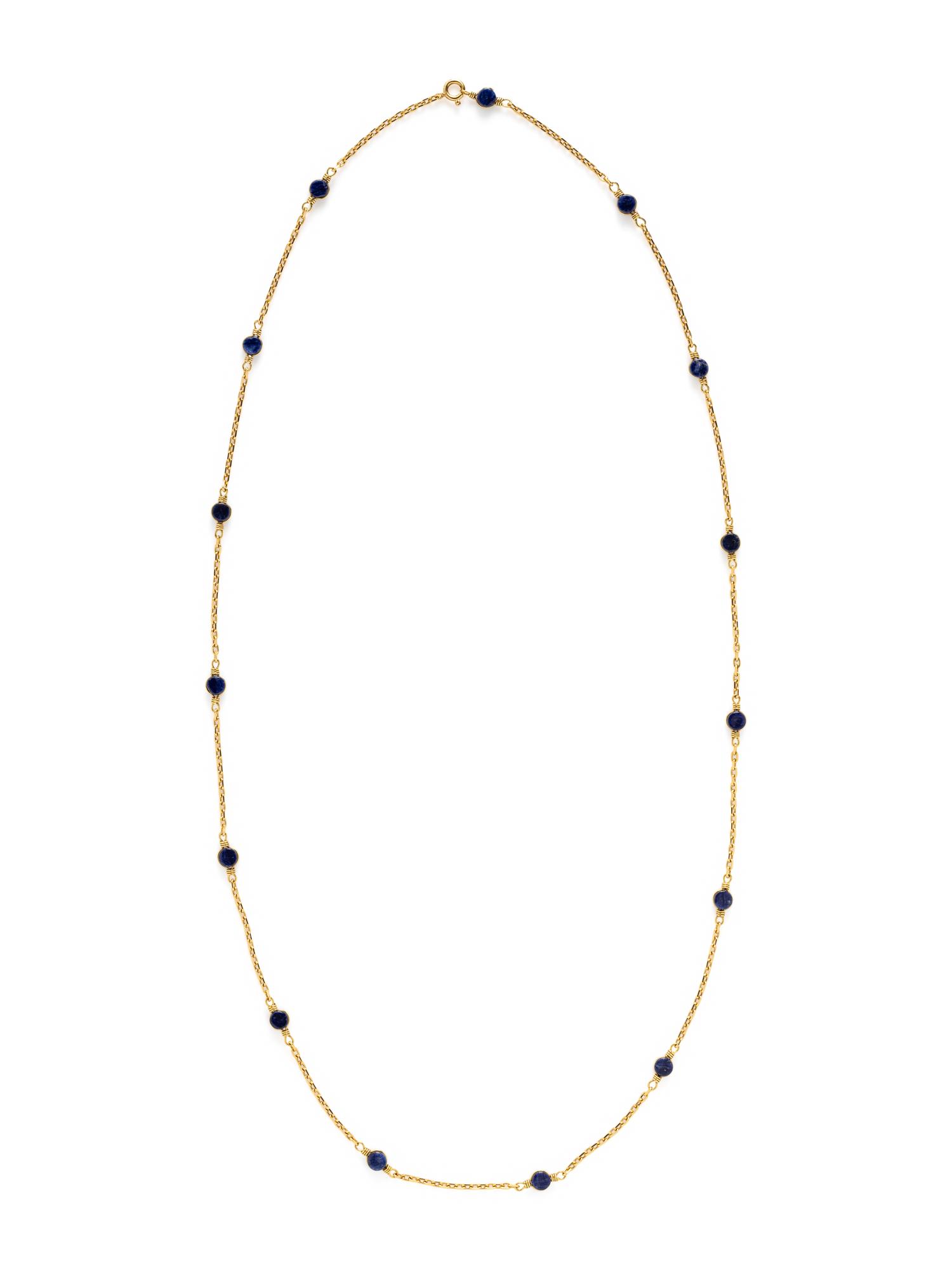 YELLOW GOLD AND SODALITE NECKLACE
