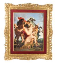 A German Porcelain Plaque, Otto Wustlich (1819-1886), after Peter Paul Rubens (Flemish, 1577-1640), Height 22 1/2 x width 18 inches.