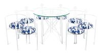 An Enameled Steel Nine-Piece Dining Suite Height of chair 31 3/8 inches.