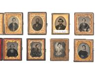 [EARLY PHOTOGRAPHY]. 42 ninth plate ambrotypes and tintypes of men, women, & children.