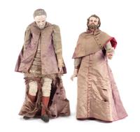 A Pair of Italian Polychromed Figures Height 32 inches. — 18TH CENTURY