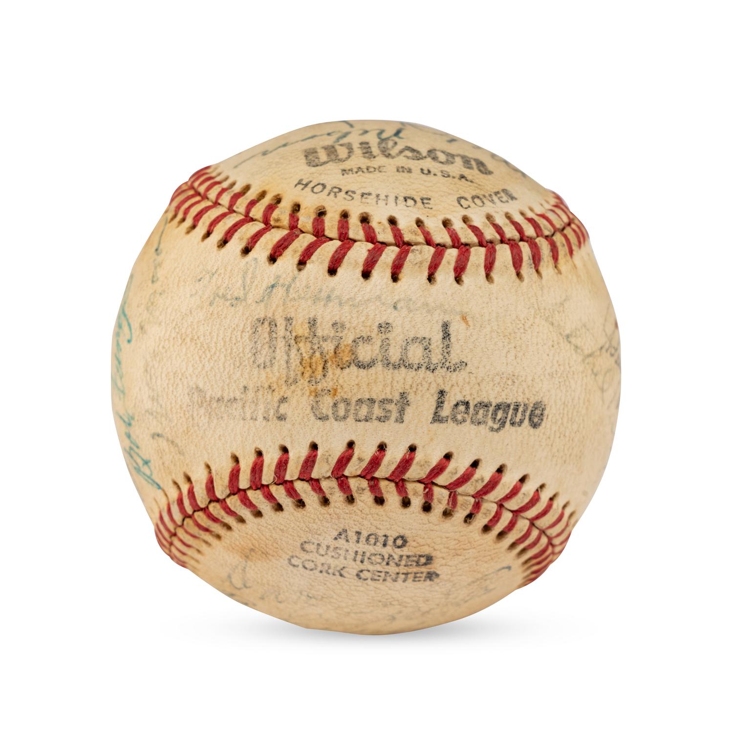 A 1961 Portland Beavers Team Signed Autograph Baseball Featuring Satchel Paige (Beckett Authentication Services Letter of Authenticity)