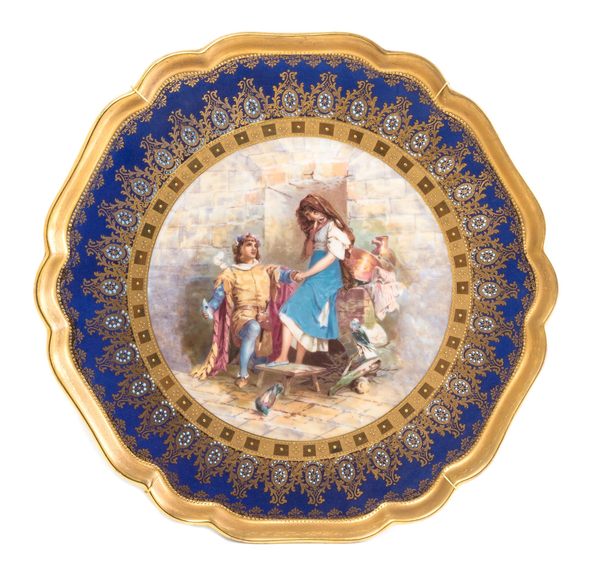 A Royal Vienna Porcelain Charger Diameter 16 inches.