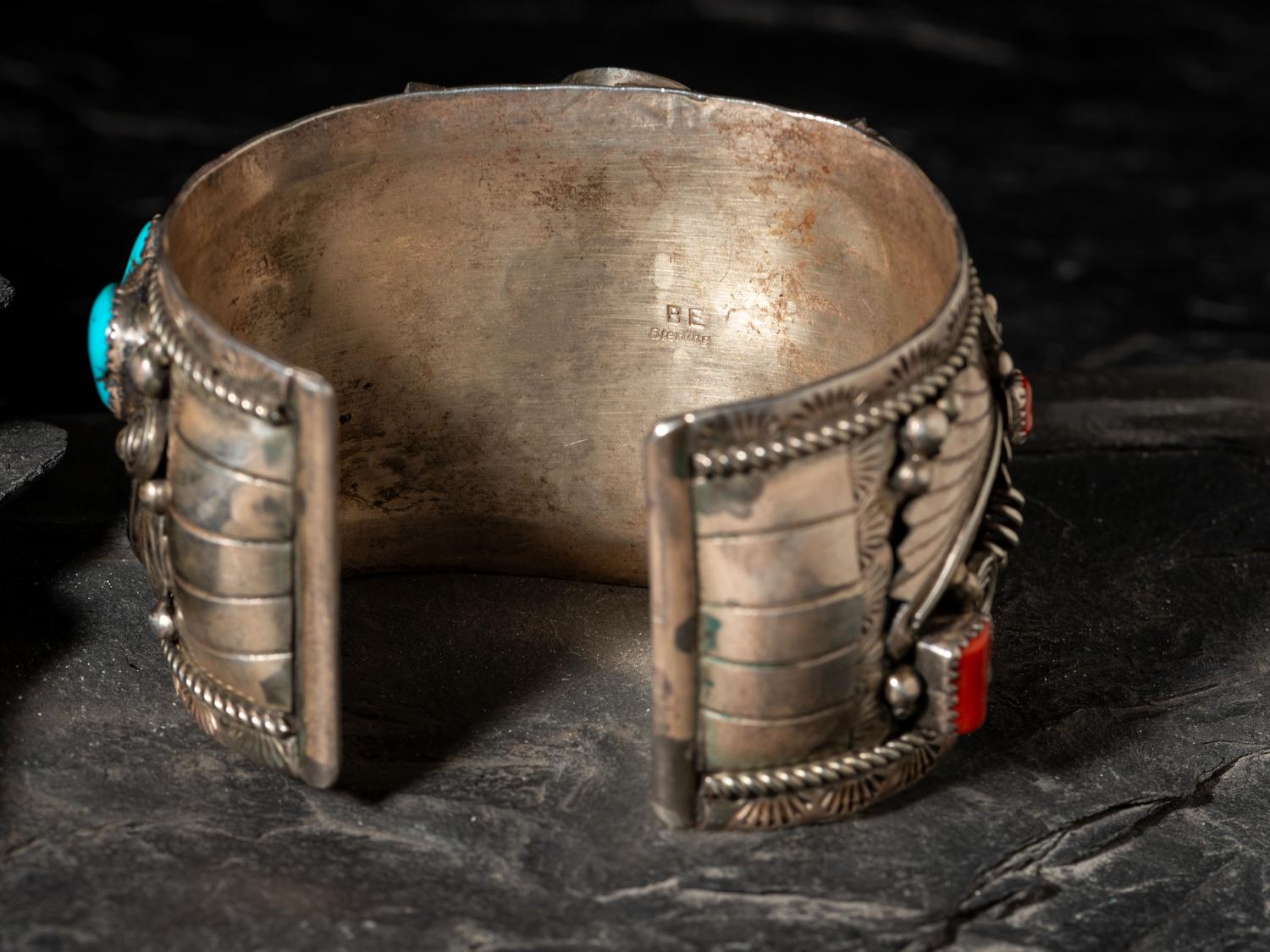 Navajo Silver Bear Themed Men's Jewelry