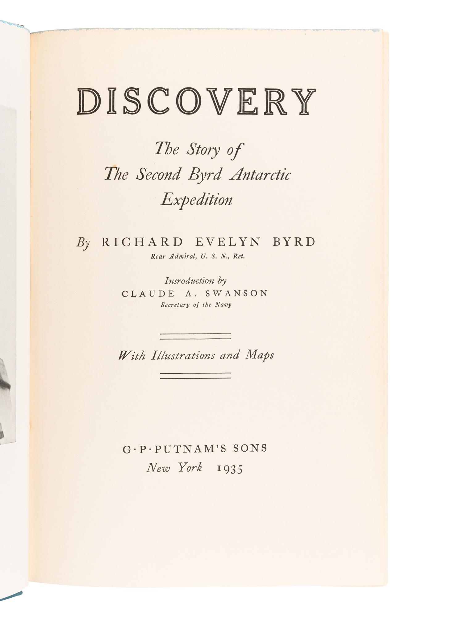 [EXPLORATION -- POLAR]. BYRD, Richard Evelyn, Jr. (1888-1957). Little America: Aerial Exploration in the Antarctic. New York: G.P. Putnam's Sons, 1930.