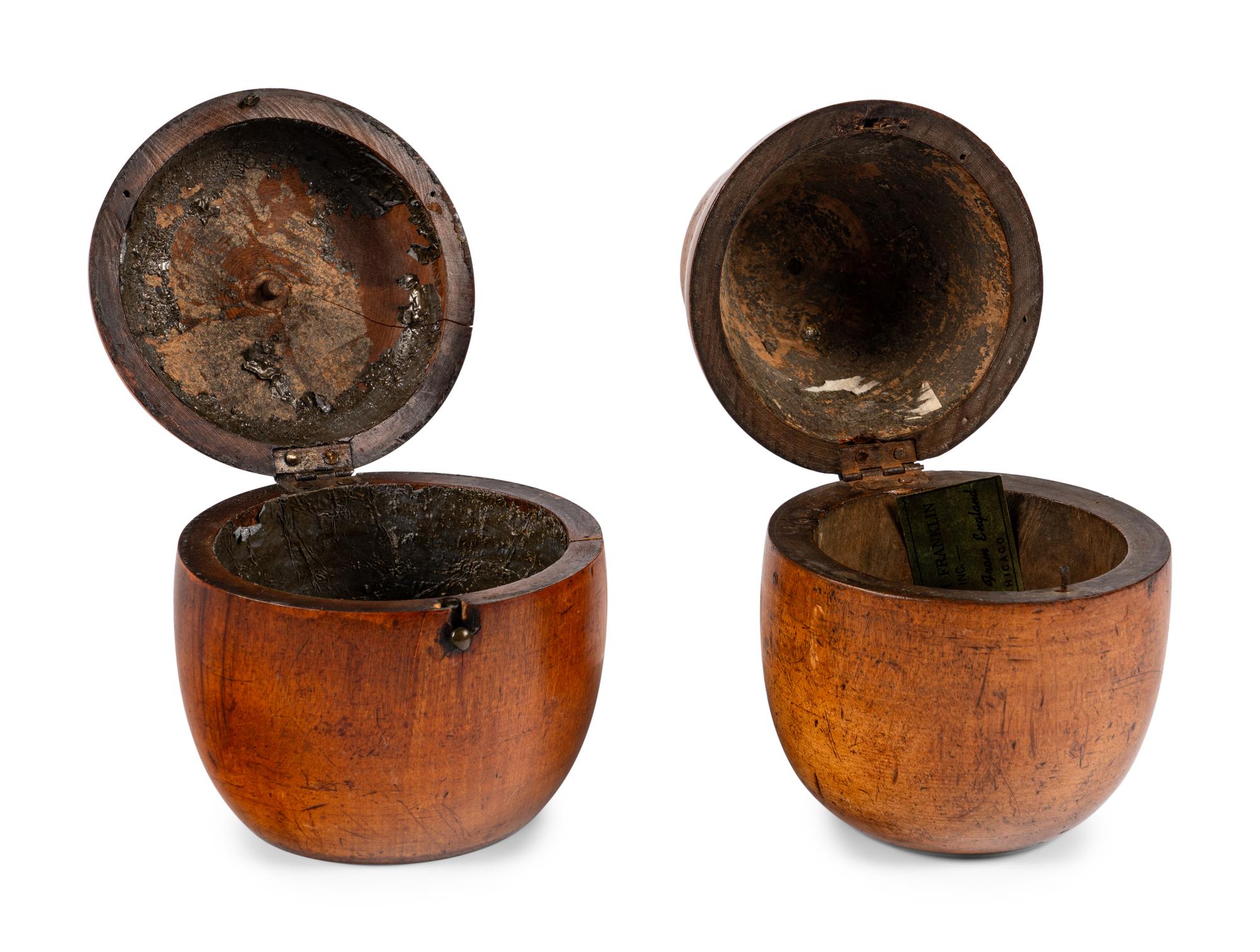 Two English Fruitwood Tea Caddies