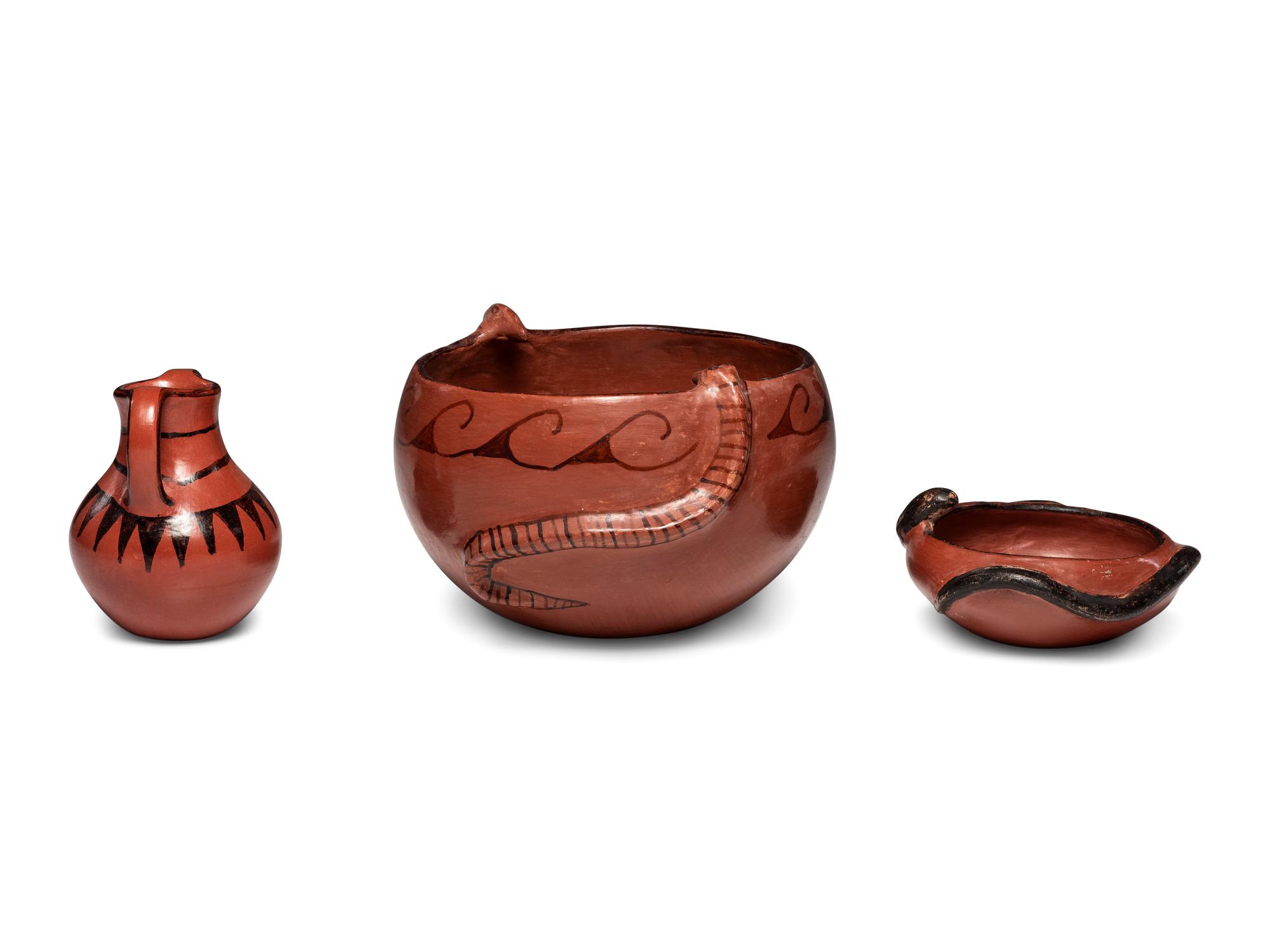 Mabel Sunn, Barbara Johnson, and Phyllis Johnson Maricopa Pottery