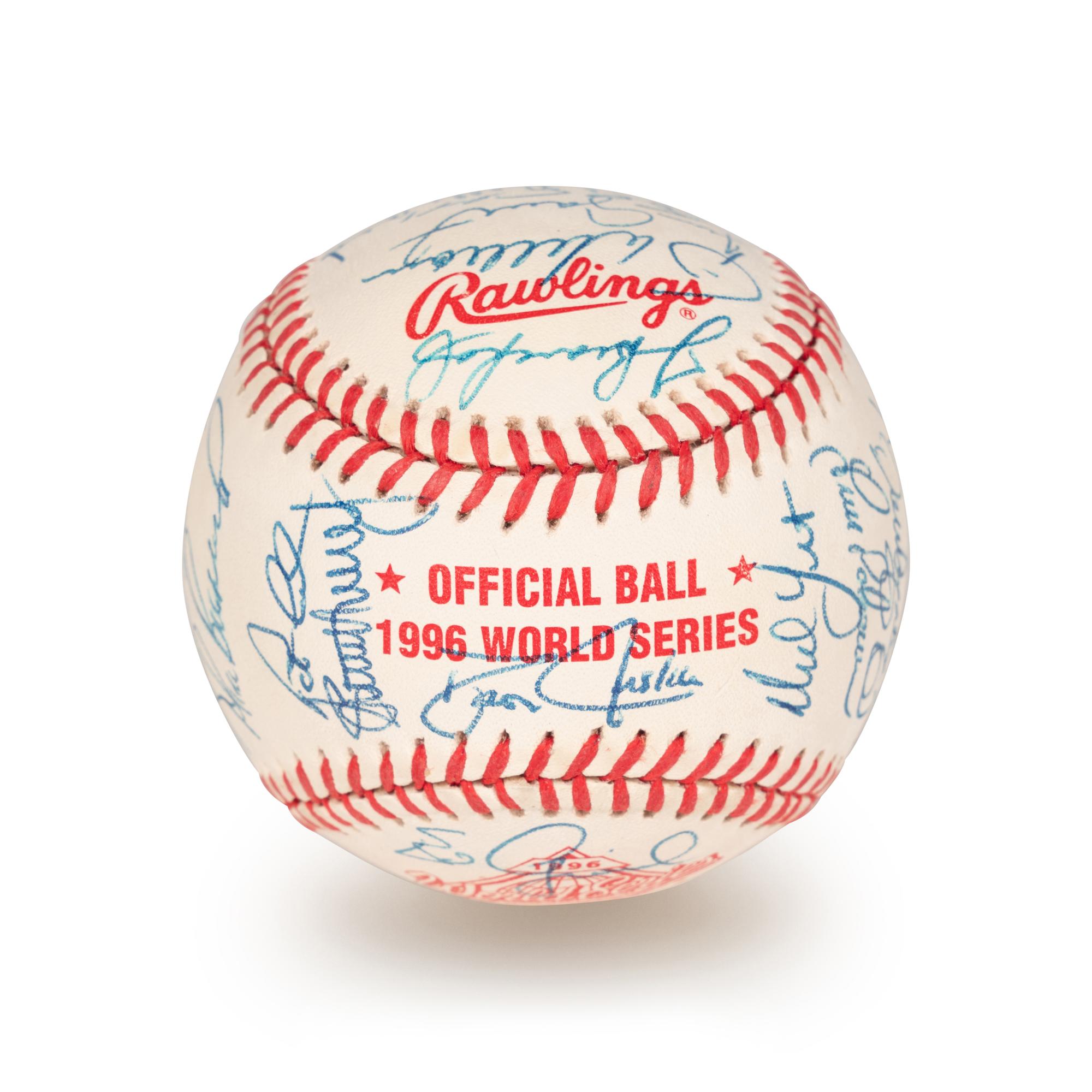 A 1996 Atlanta Braves National League Champion Team Signed Autograph Baseball With 32 Signatures (Beckett Authentication Services Letter BAS Certified),
