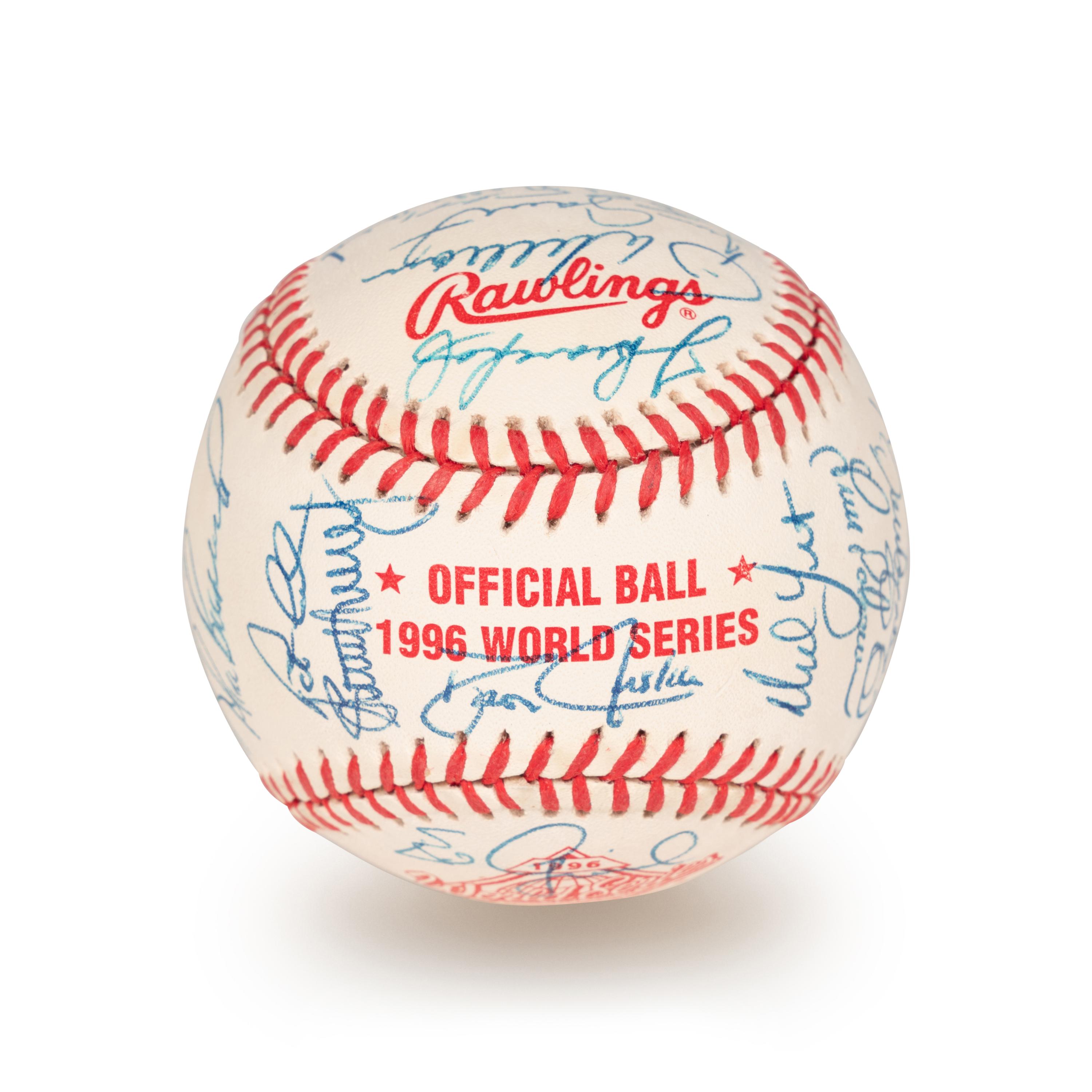 A 1996 Atlanta Braves National League Champion Team Signed Autograph Baseball With 32 Signatures (Beckett Authentication Services Letter BAS Certified),