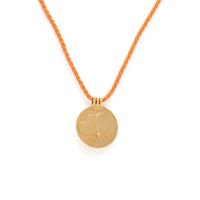 Mauboussin, Yellow Gold and Diamond Heart Pendant with Silk Cord