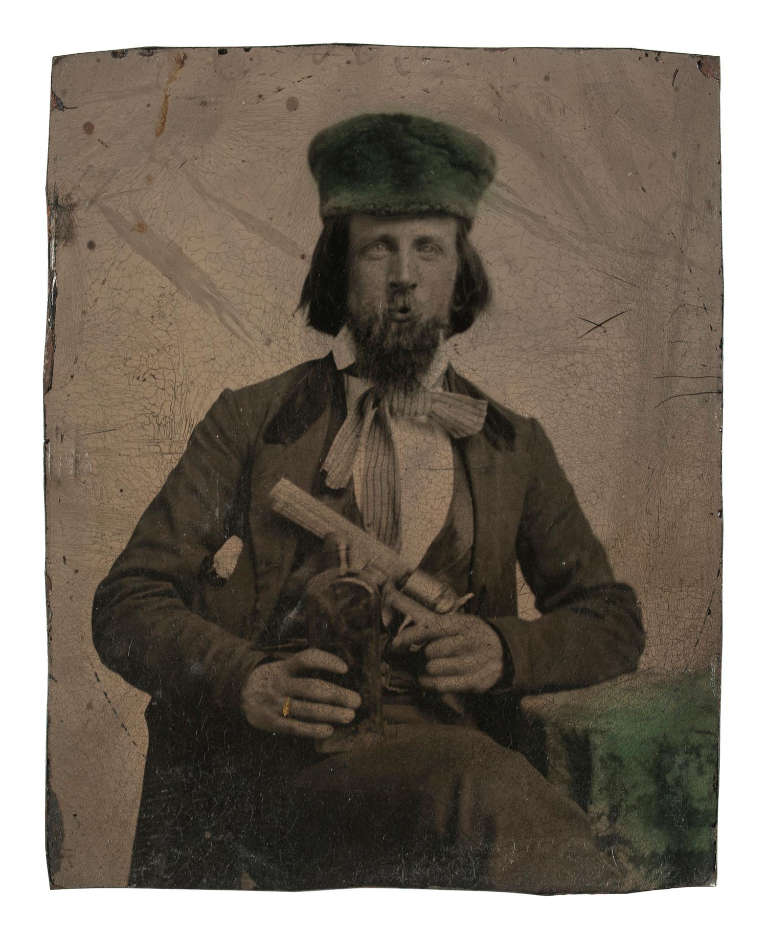 [CIVIL WAR]. A group of 4 items identified to CSA Private William V. Yates, 3rd Missouri Infantry, incl. war-date documents and tintype.