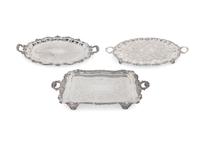 Three Silver-Plate Serving Trays