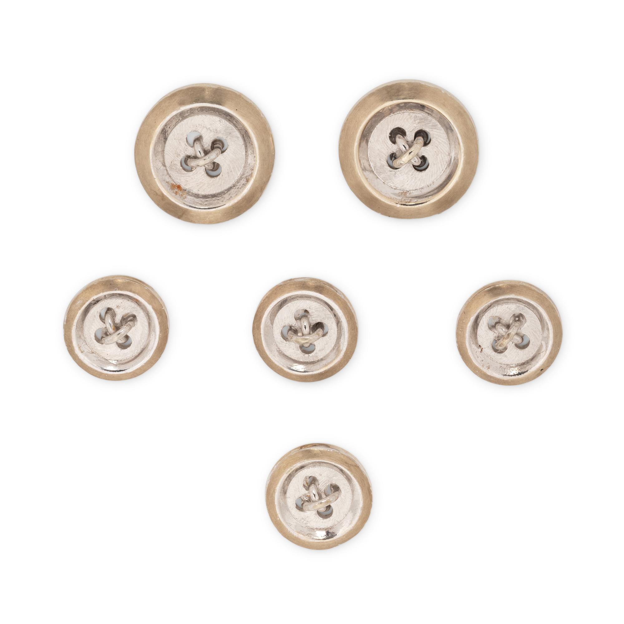 WHITE GOLD TUXEDO BUTTON SET