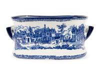 An English Transfer-Decorated Stoneware Basin