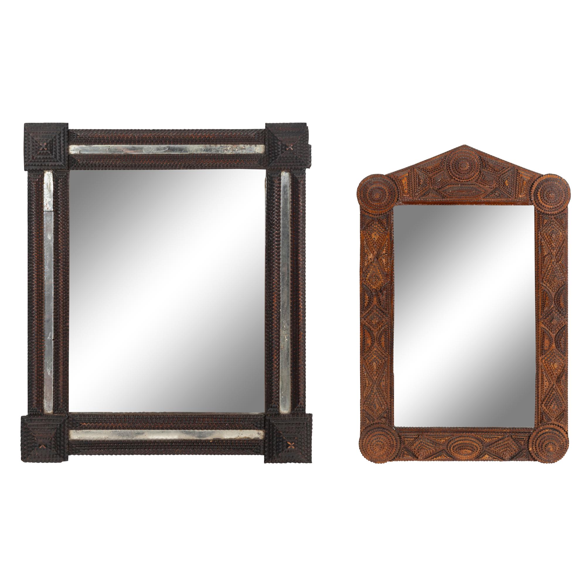 Two Tramp Art Mirrors