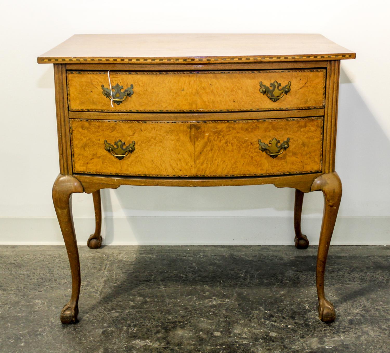 A Queen Anne Style Maple Low Chest Height 28 1/4 x width 30 x depth 21 inches. — FIRST HALF 20TH CENTURY