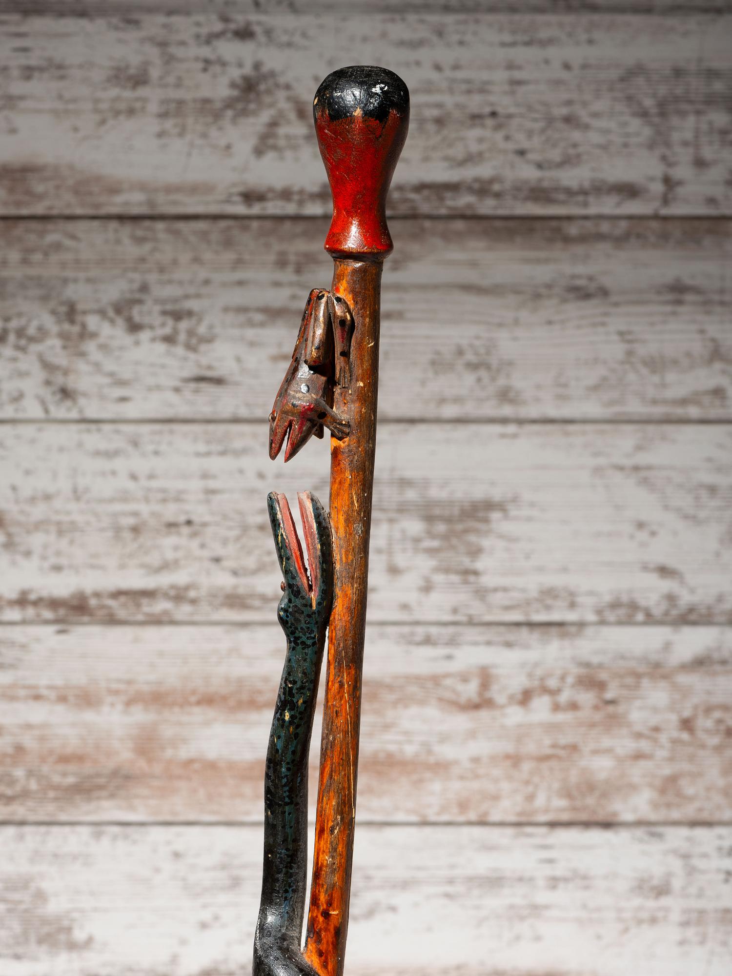 Sioux Carved Zoomorphic Staff